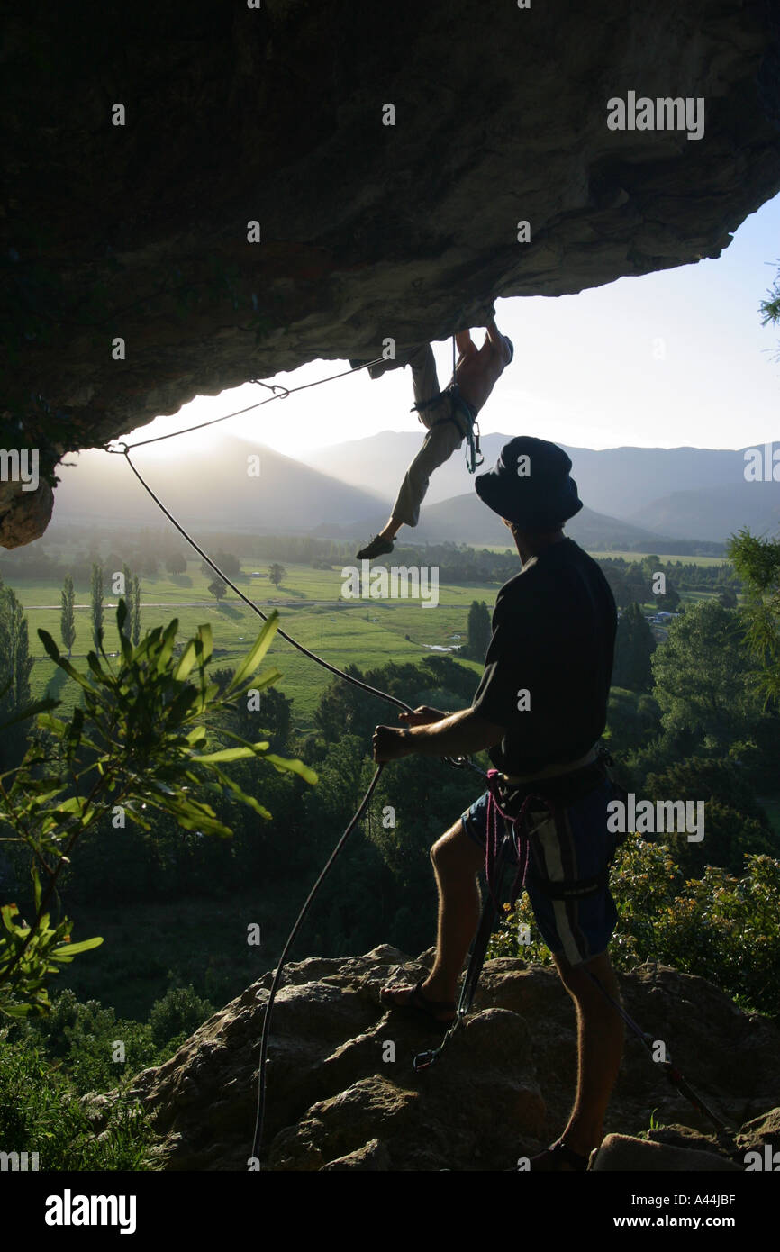 Rock Climbing South Island New Zealand Stock Photo Alamy