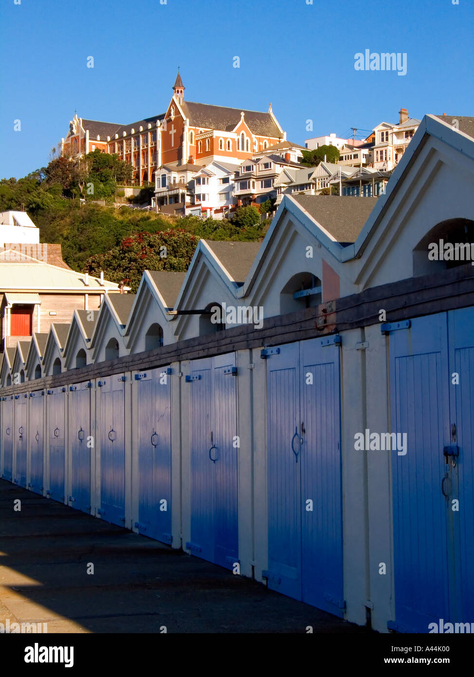 Boatsheds Wellington Stock Photo