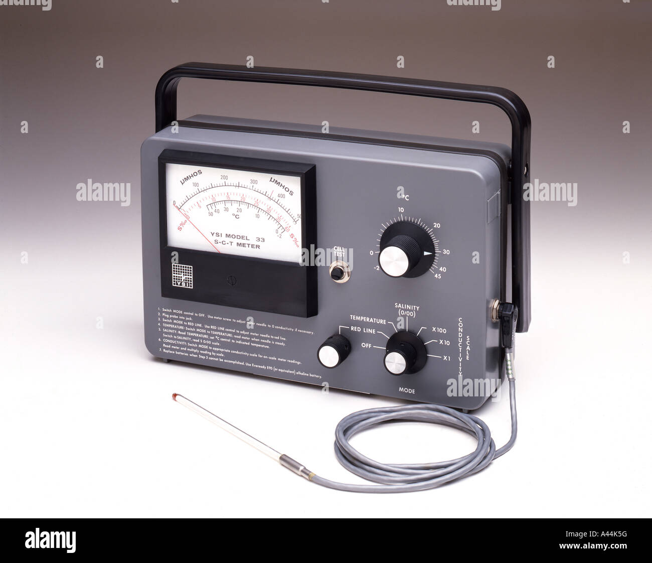 Temperature and salinity meter Stock Photo