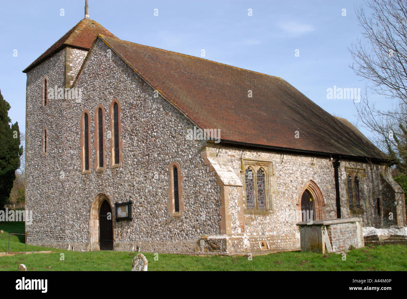 Church of St Mary the Virgin in Clapham village, West Sussex Stock