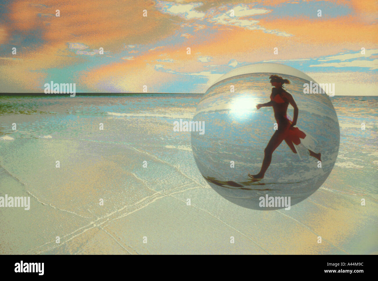 Bubble on Beach Stock Photo Alamy