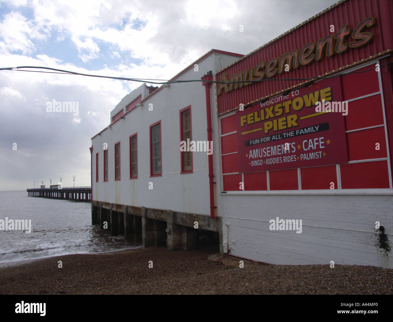 Felixstowe pier out of seasonSuffolk England Stock Photo