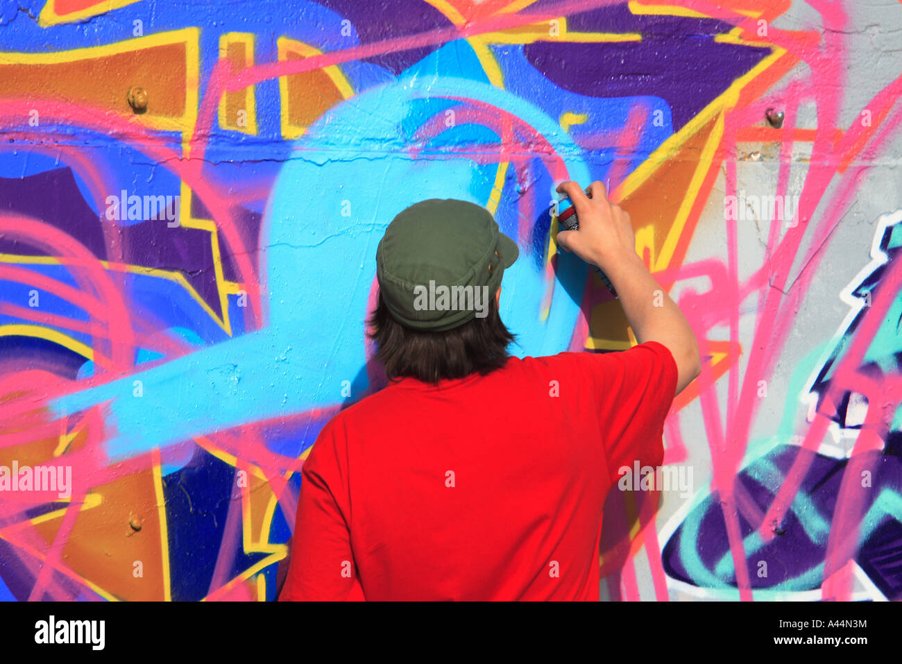 Adolescent boy graffitti hi-res stock photography and images - Alamy