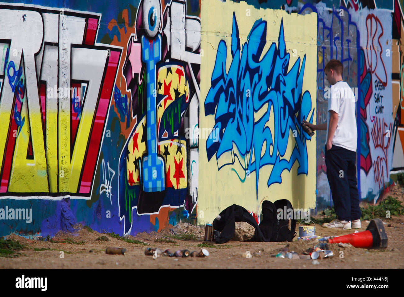 Adolescent boy graffitti hi-res stock photography and images - Alamy