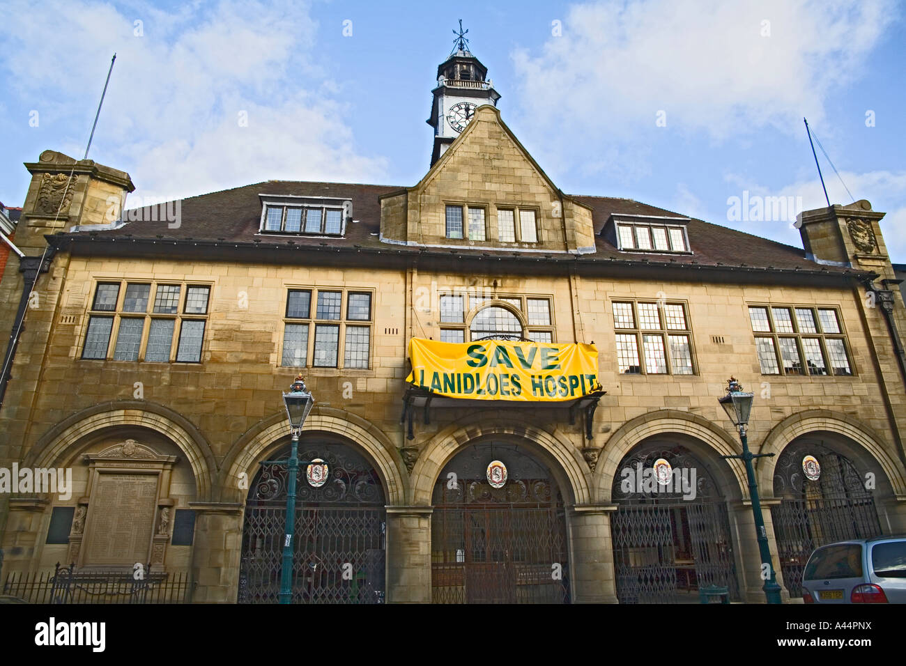 LLANIDLOES POWYS MID WALES UK January The impressive Town Hall building built in 1908 now a