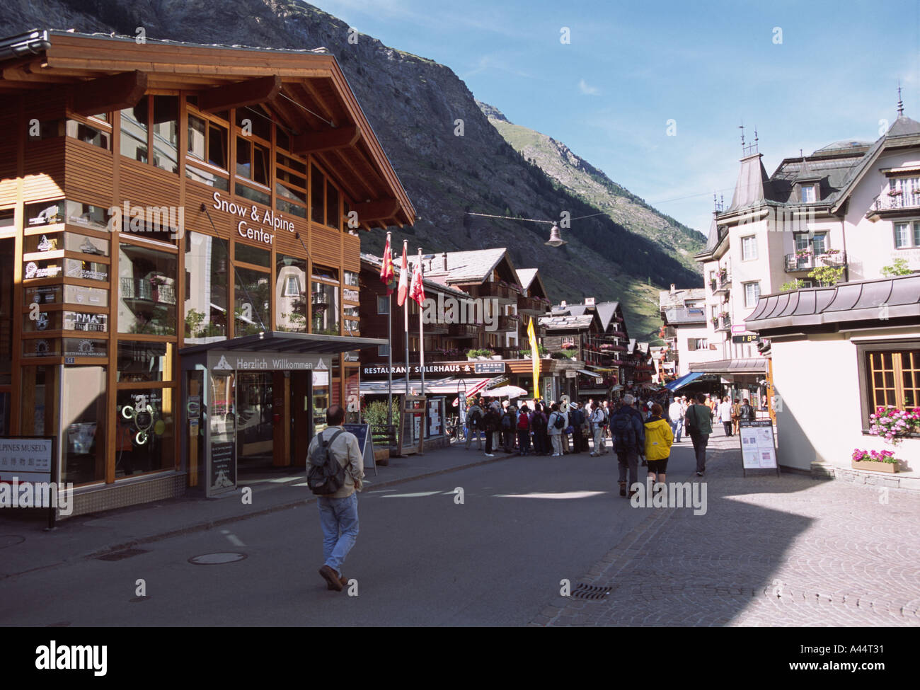 Zermatt centre Stock Photo Alamy
