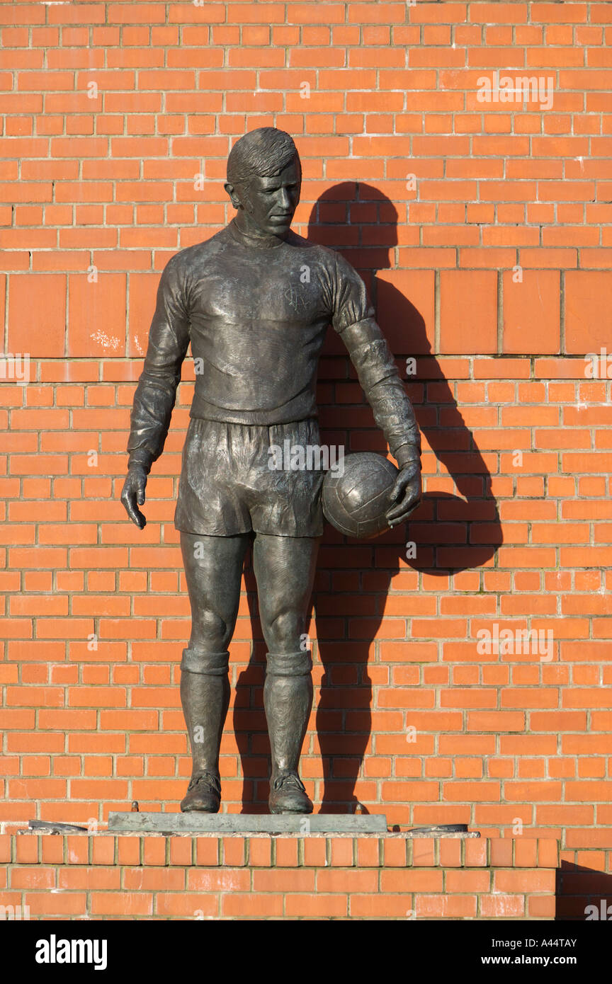 Statue of John Greig outside the Ibrox football stadium, home of Glasgow Rangers, Glasgow