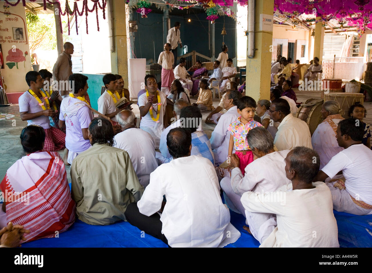 India Andaman and Nicobar Havelock Island Govind Nagar Sri Hari Mandir mela ecstatic musicians Stock Photo