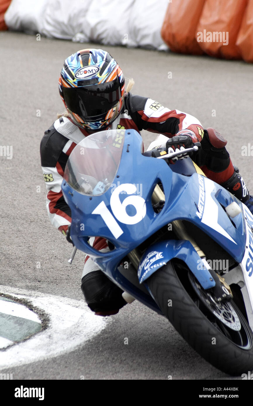 motorbike speed thrill racing number 16 Stock Photo
