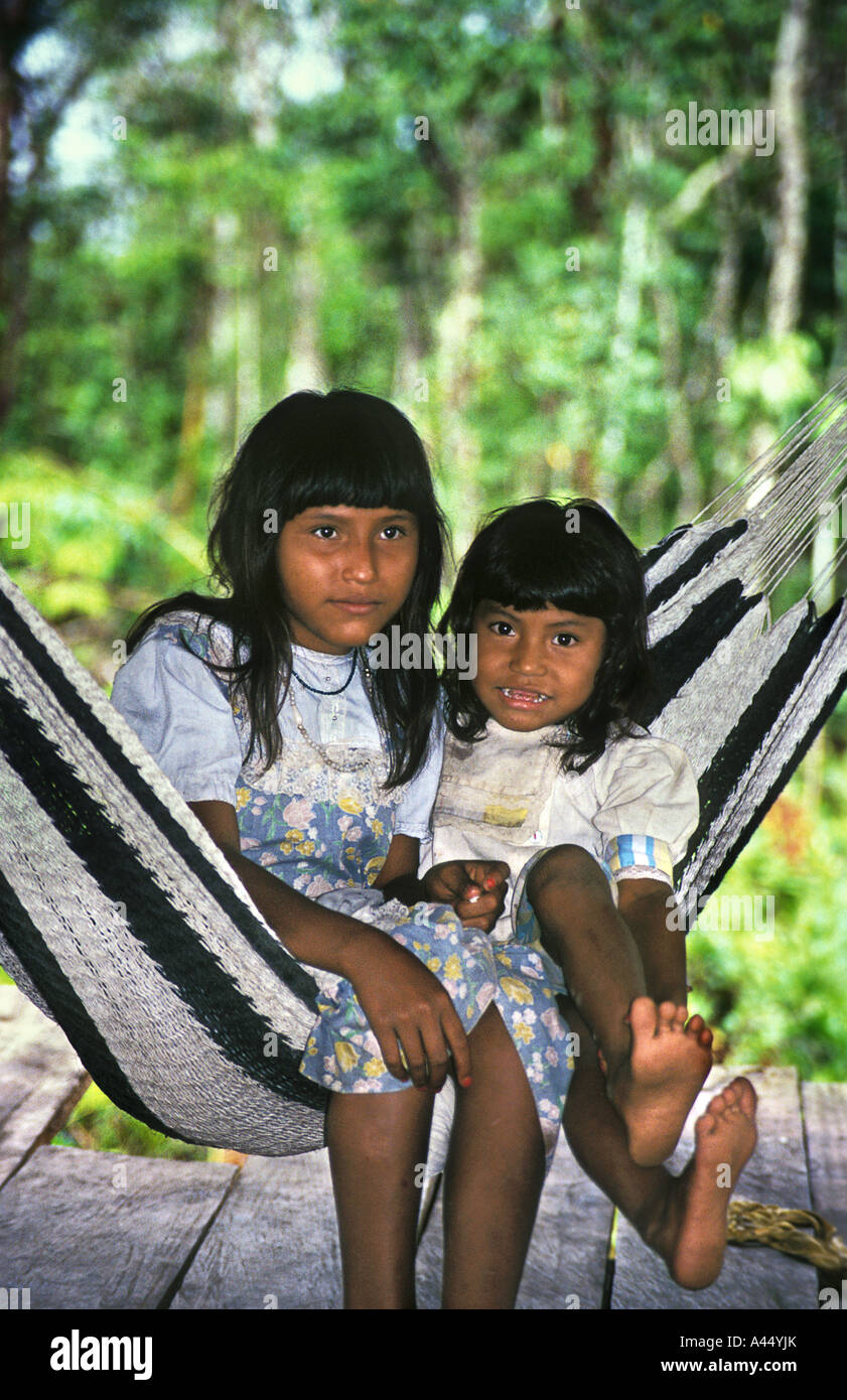 Warao sisters- Venezuela Stock Photo