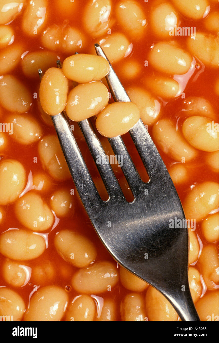 baked beans and fork Stock Photo Alamy