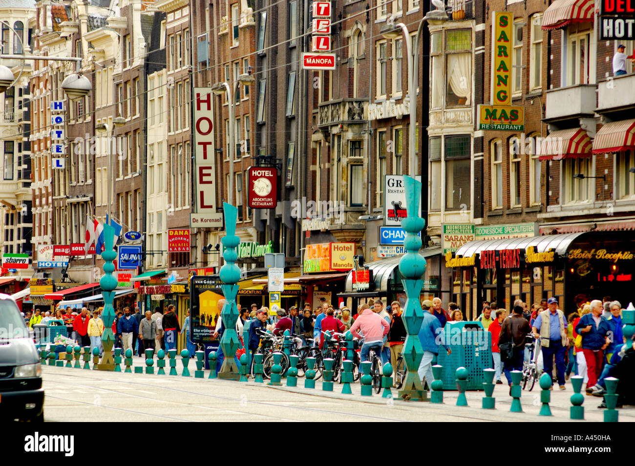 Archive photo from early 2000s of Amsterdam city centre. Stock Photo