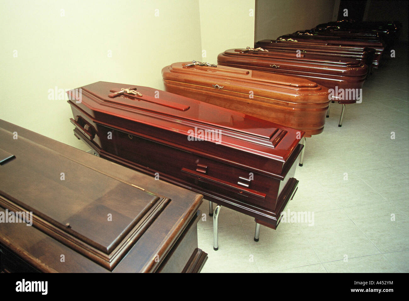 Coffins Stock Photo