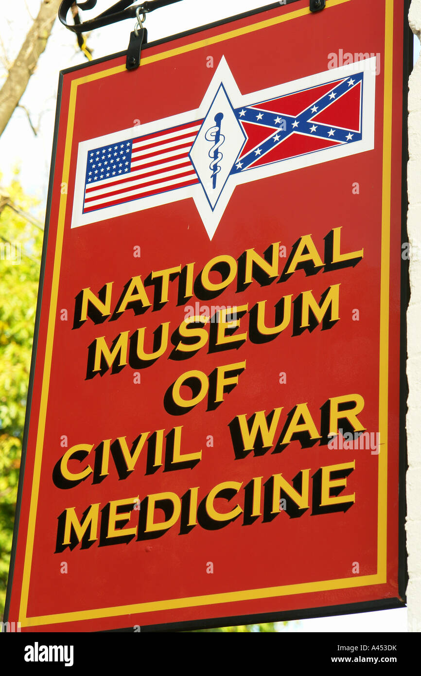 AJD53561, Frederick, MD, Maryland, Historic Downtown, National Museum of Civil War Medicine, sign Stock Photo