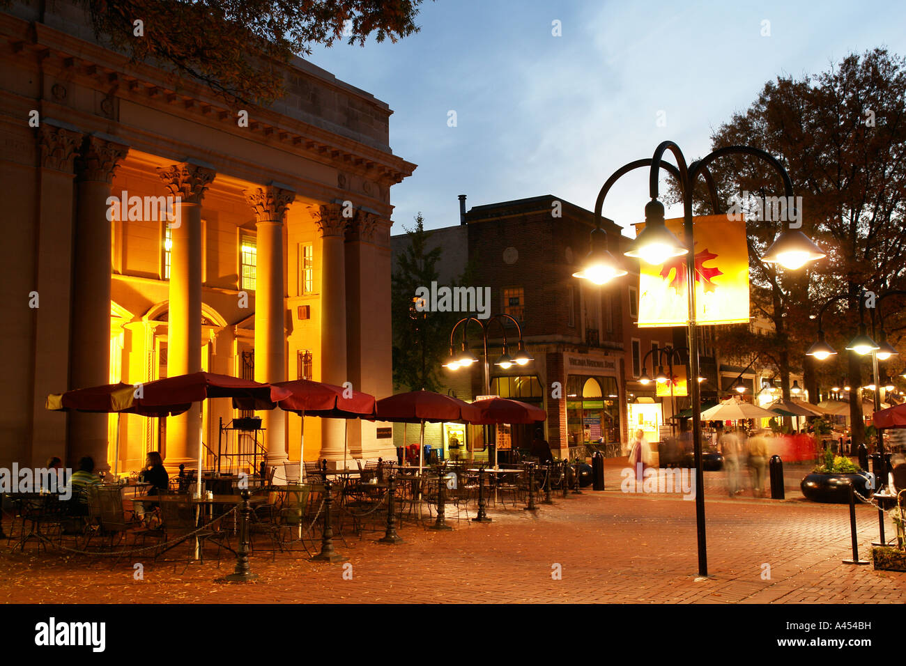 AJD53721, Charlottesville, VA, Virginia, Historic Downtown, evening Stock Photo