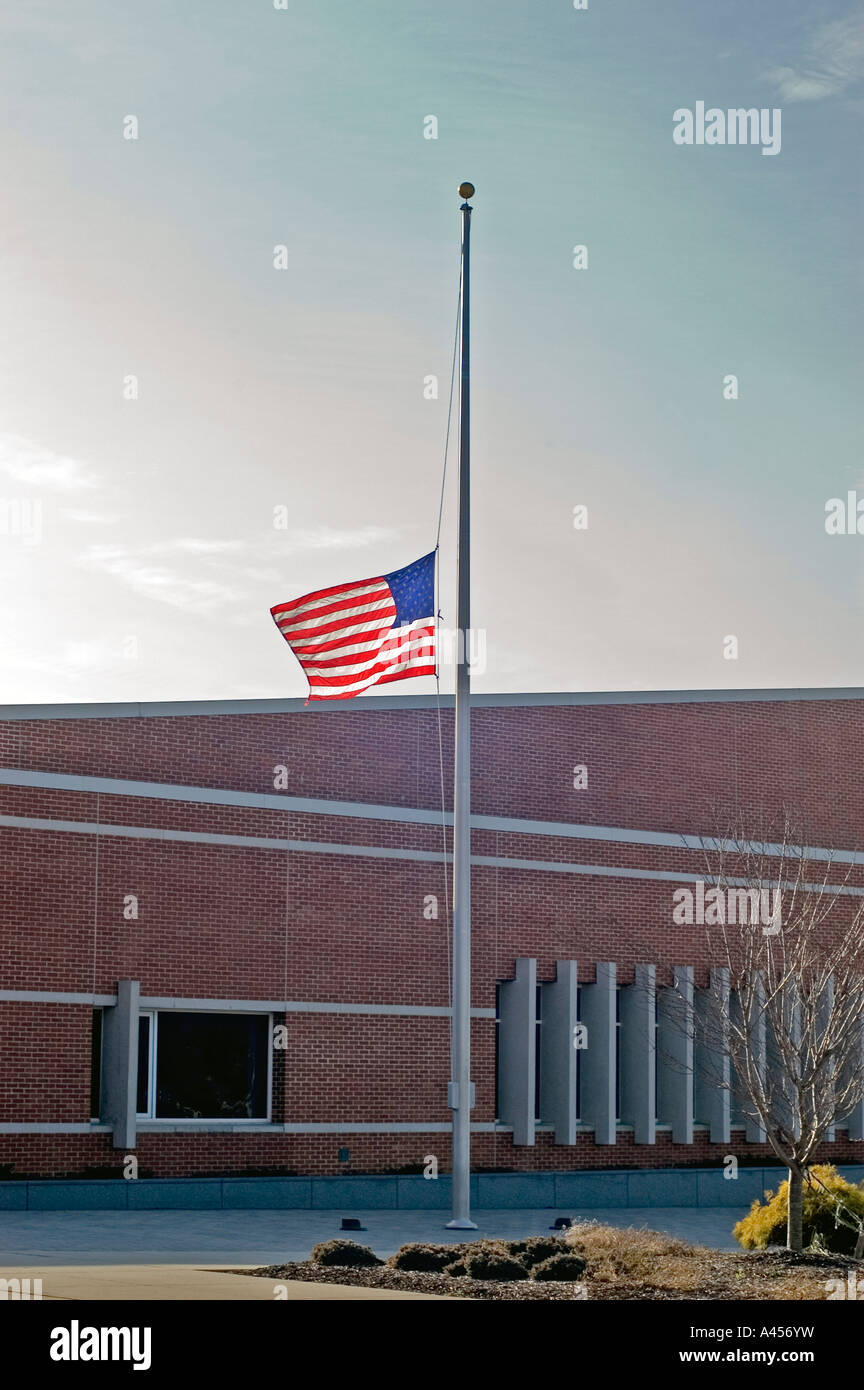 US Flag at Half Mast Stock Photo Alamy
