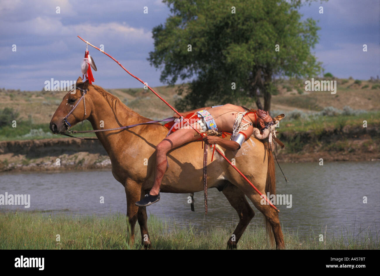 Native from the Crow Indian Reservation during a Powwow celebration