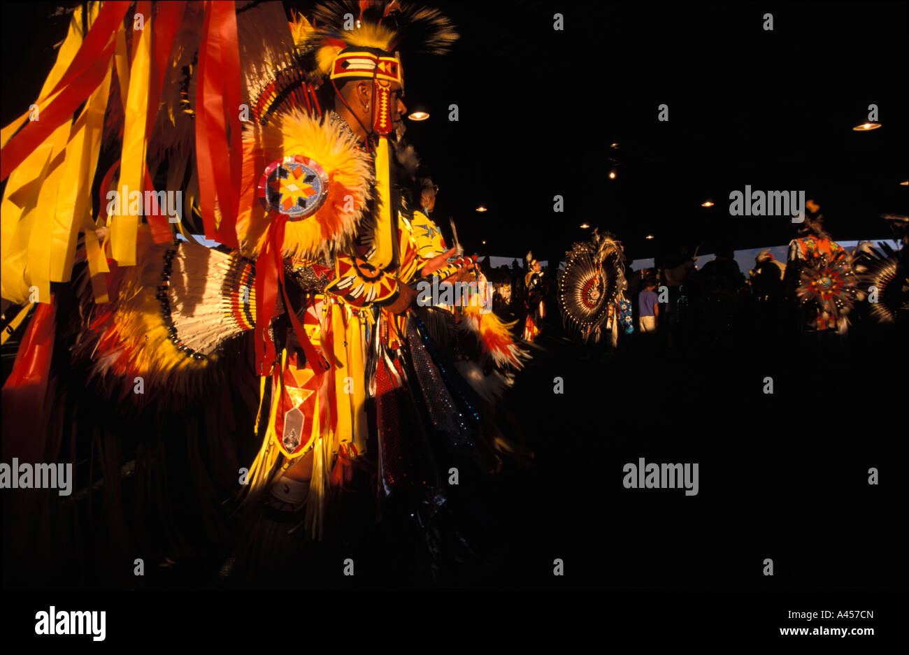 Powwow Dancers of the Flathead Indian Reservation Montana USA Stock Photo