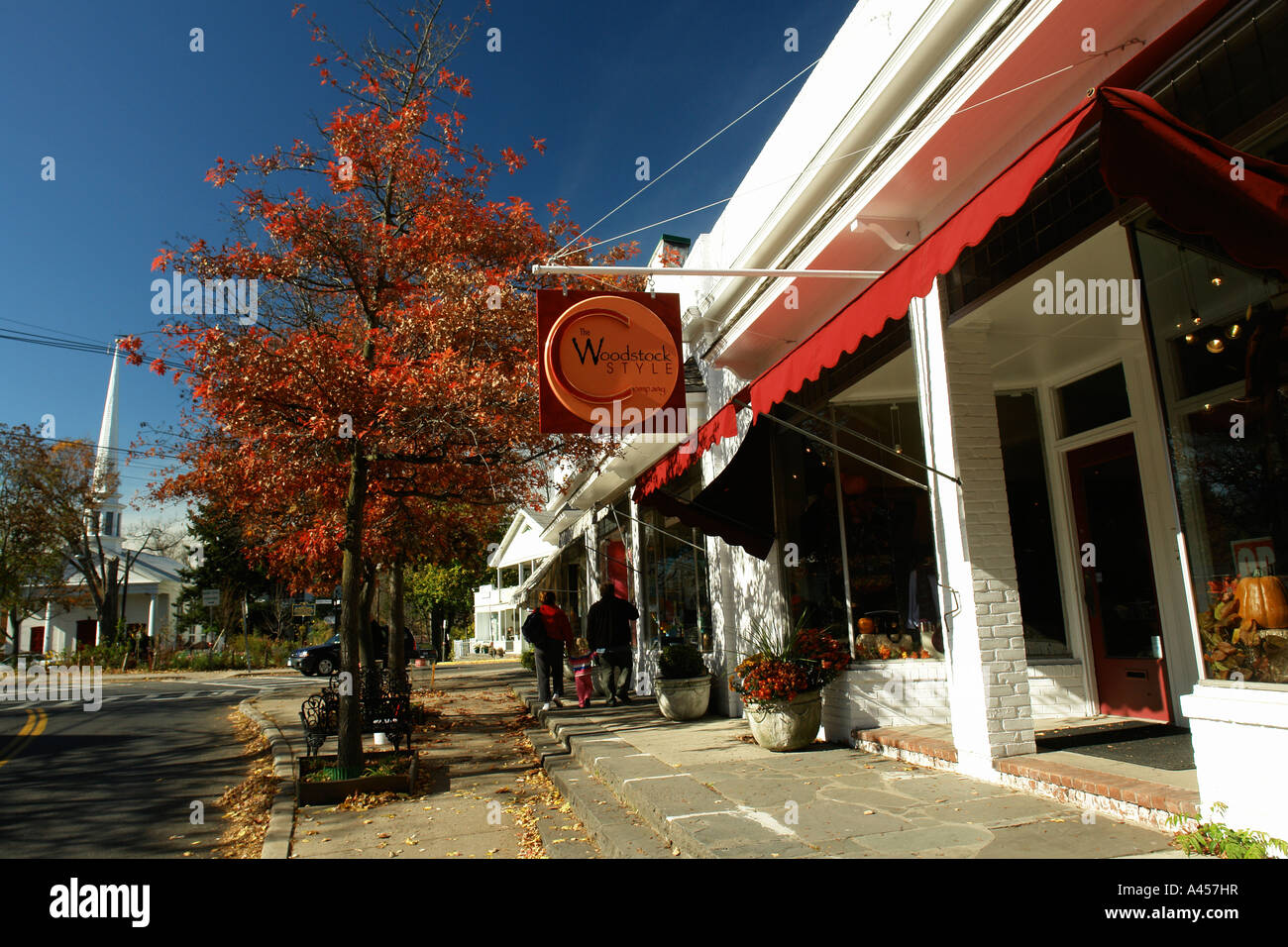 AJD53160, Woodstock, NY, New York, Historic Downtown Stock Photo Alamy