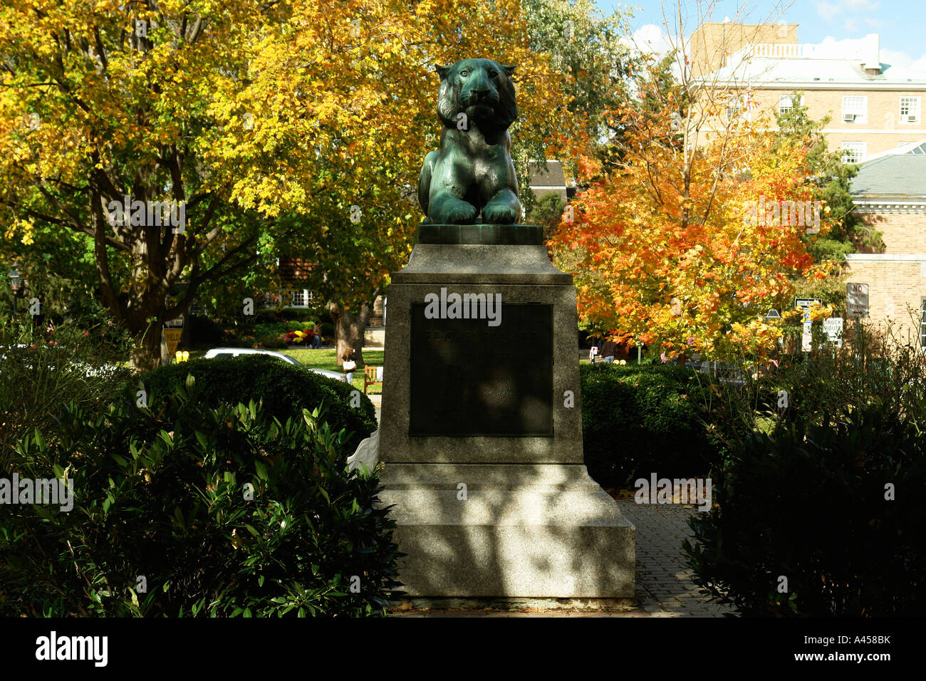 AJD53257, Princeton, NJ, New Jersey, Downtown, Palmer Square, Edgar Palmer Statue Stock Photo