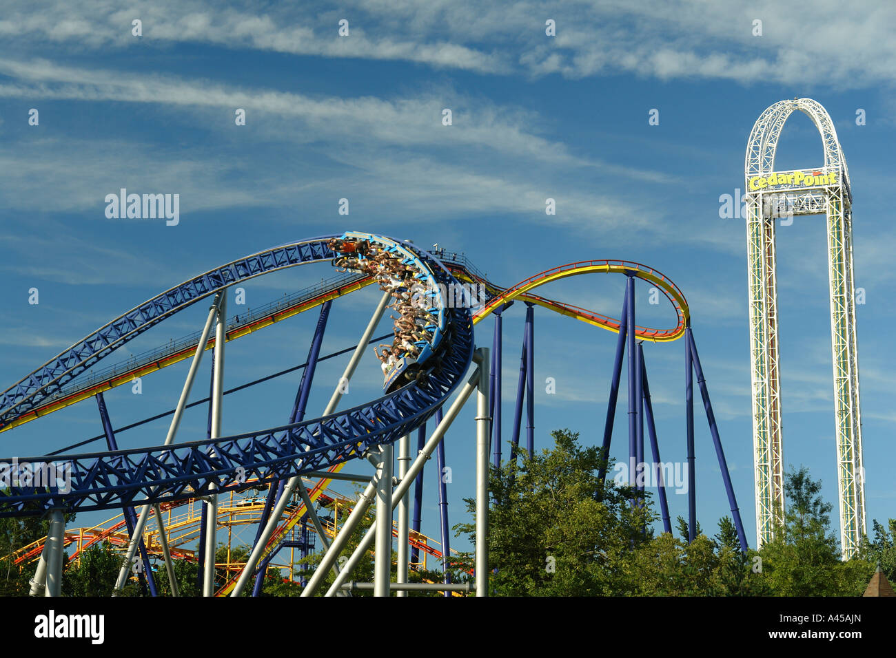 AJD57778, Sandusky, OH, Ohio, Cedar Point, Amusement Park, roller coaster ride Stock Photo