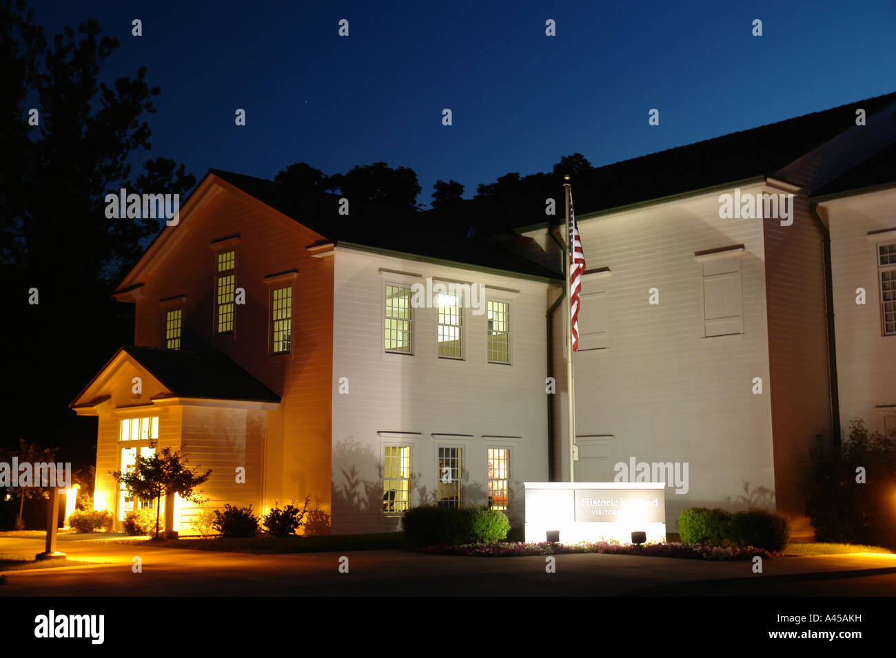 AJD57784, Kirtland, OH, Ohio, Historic Kirtland Visitor Center, evening