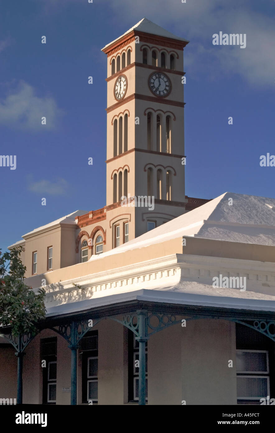 Clock tower Hamilton Bermuda Stock Photo Alamy