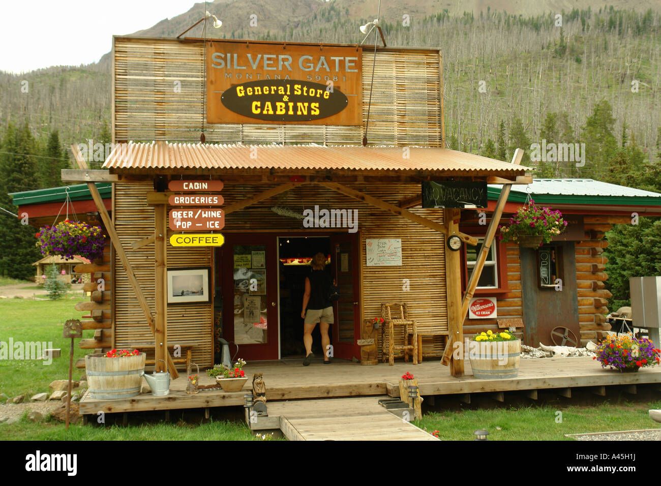 Ajd57125 Silver Gate Mt Montana General Store Cabins Stock