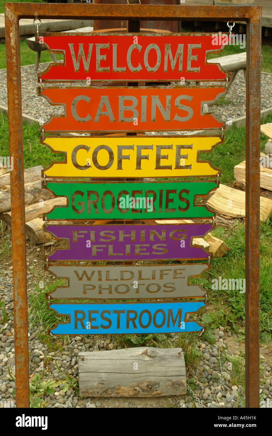 Ajd57126 Silver Gate Mt Montana Colorful Signs Stock Photo