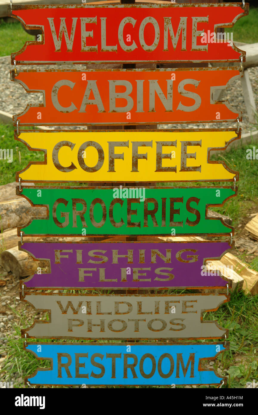 Ajd57127 Silver Gate Mt Montana Colorful Signs Stock Photo