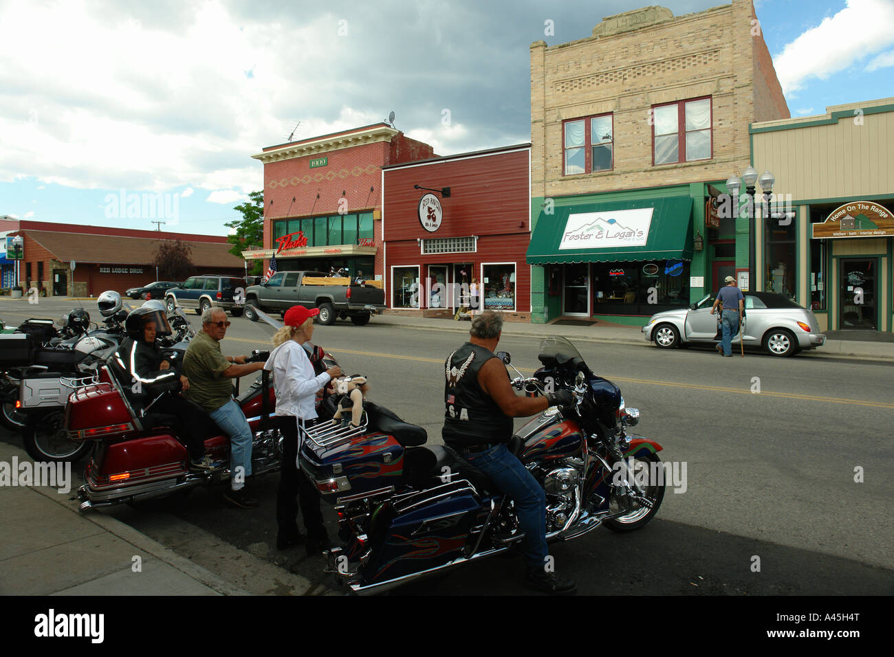 AJD57167, Red Lodge, MT, Montana, downtown, Main Street Stock Photo Alamy