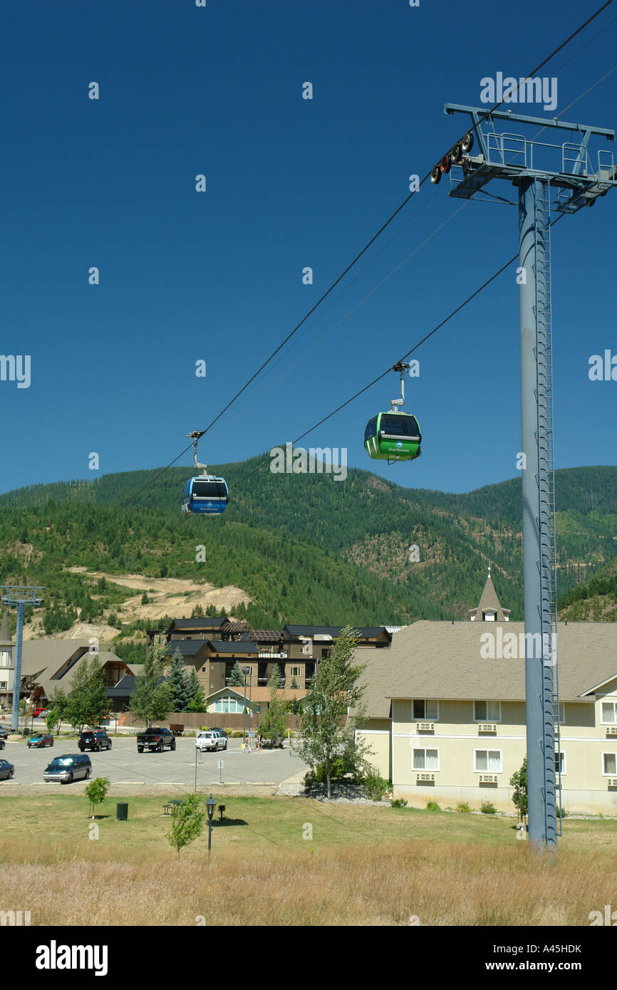AJD56270, Kellogg, ID, Idaho, Silver Mountain Resort, Gondola Stock