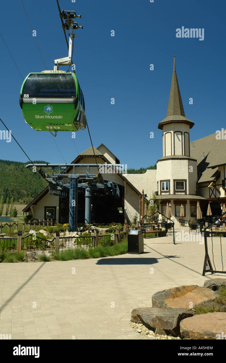 AJD56283, Kellogg, ID, Idaho, Silver Mountain Resort, Gondola Stock