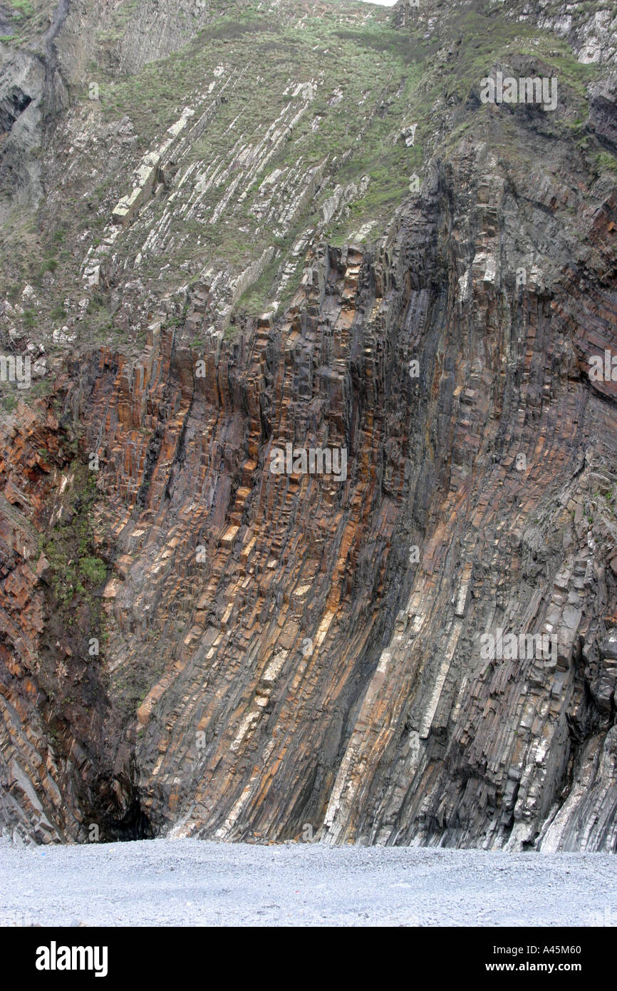 Geological formations at Hartland Quay Stock Photo