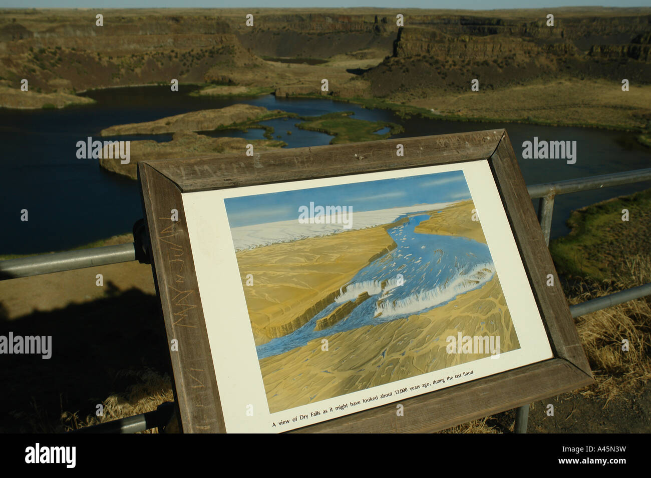 AJD55917, Coulee City, WA, Washington, Grand Coulee, Sun Lakes State Park, Dry Falls Stock Photo