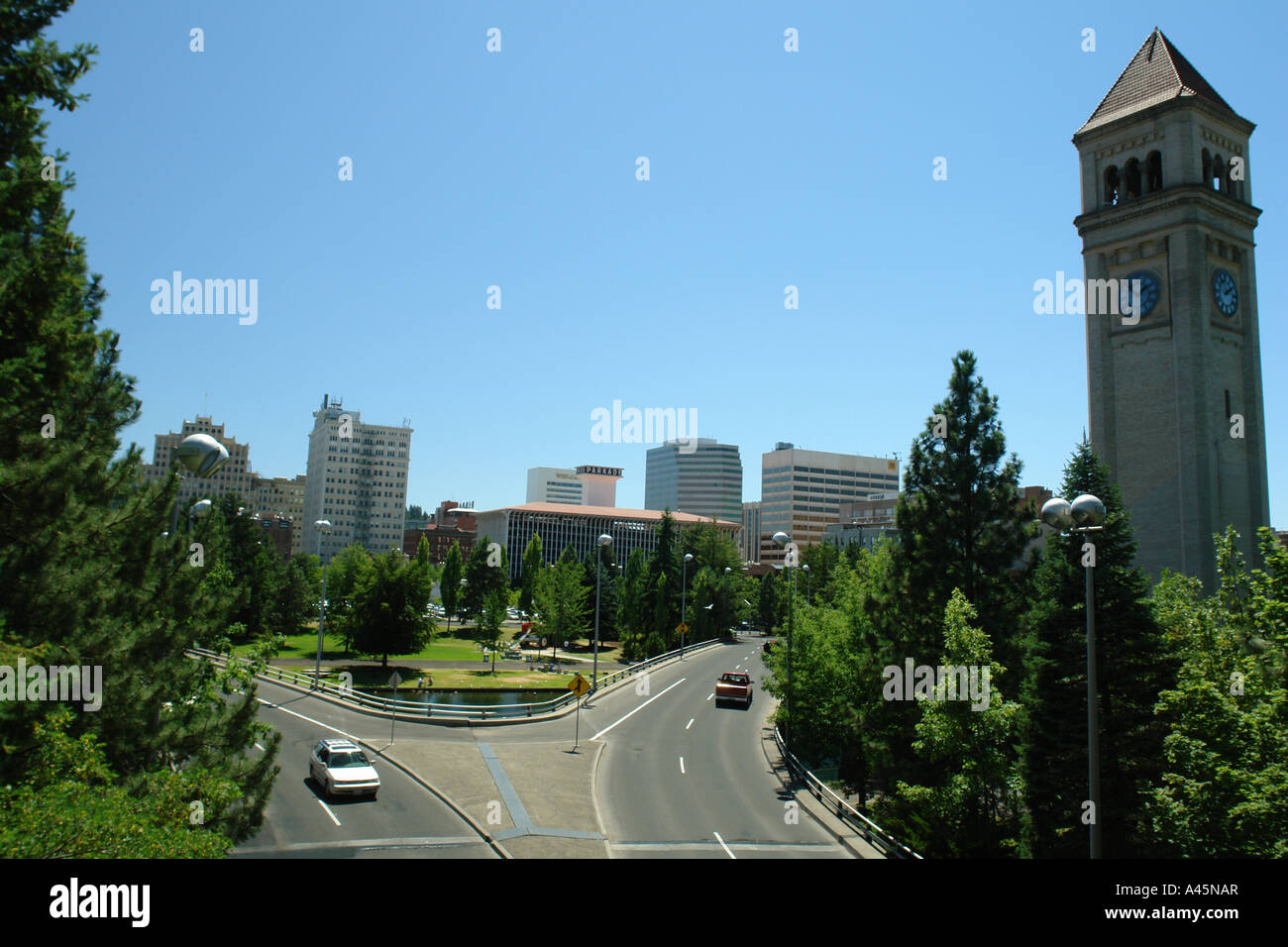 AJD55976, Spokane, WA, Washington, Spokane River, Clock Tower