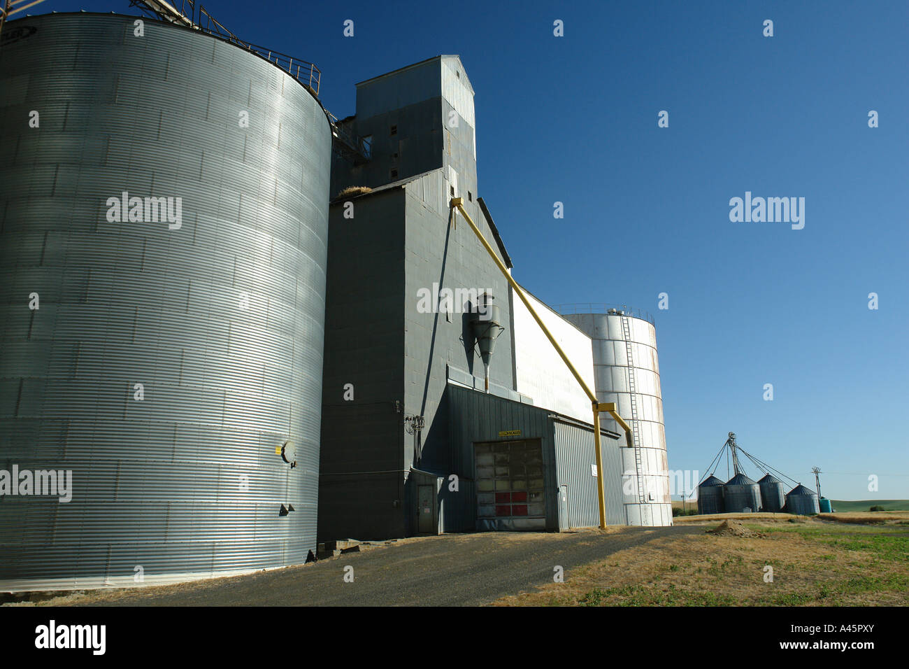 AJD56224, Moscow, ID, Idaho, The Palouse, grain elevators Stock Photo