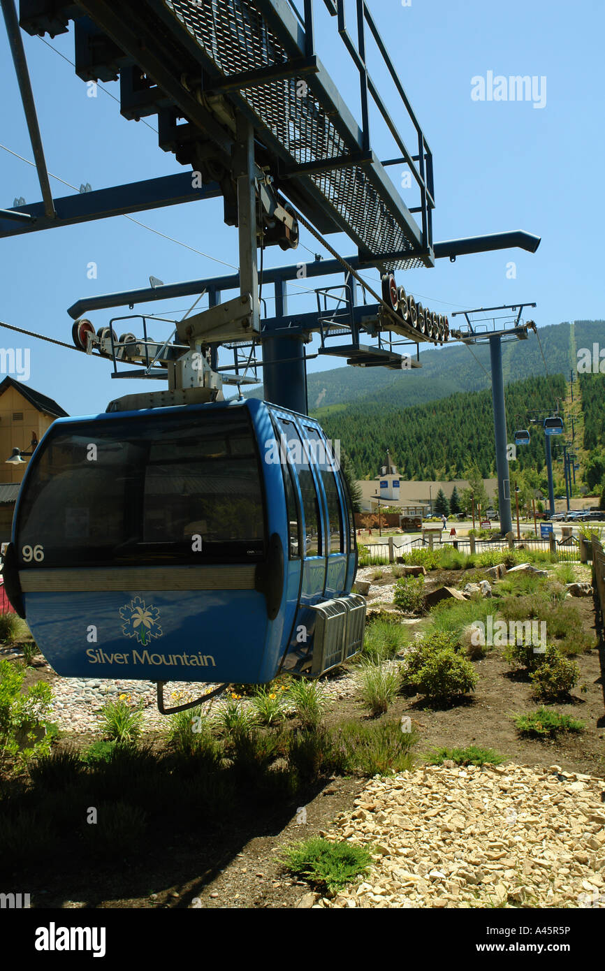 AJD56264, Kellogg, ID, Idaho, Silver Mountain Resort, Gondola Stock