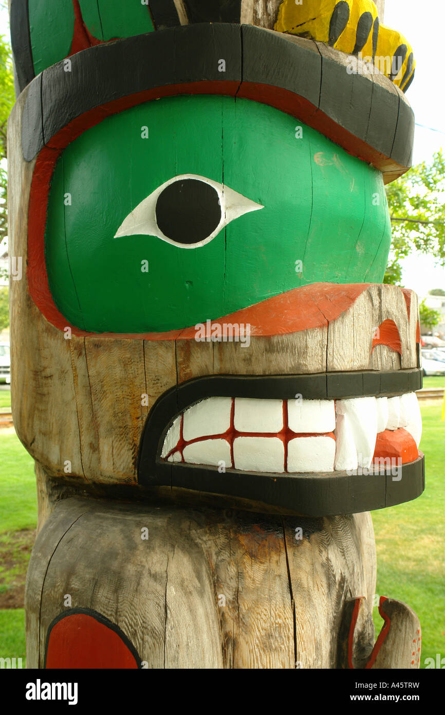 AJD55722, Duncan, British Columbia, Canada, Vancouver Island, Totem poles Stock Photo