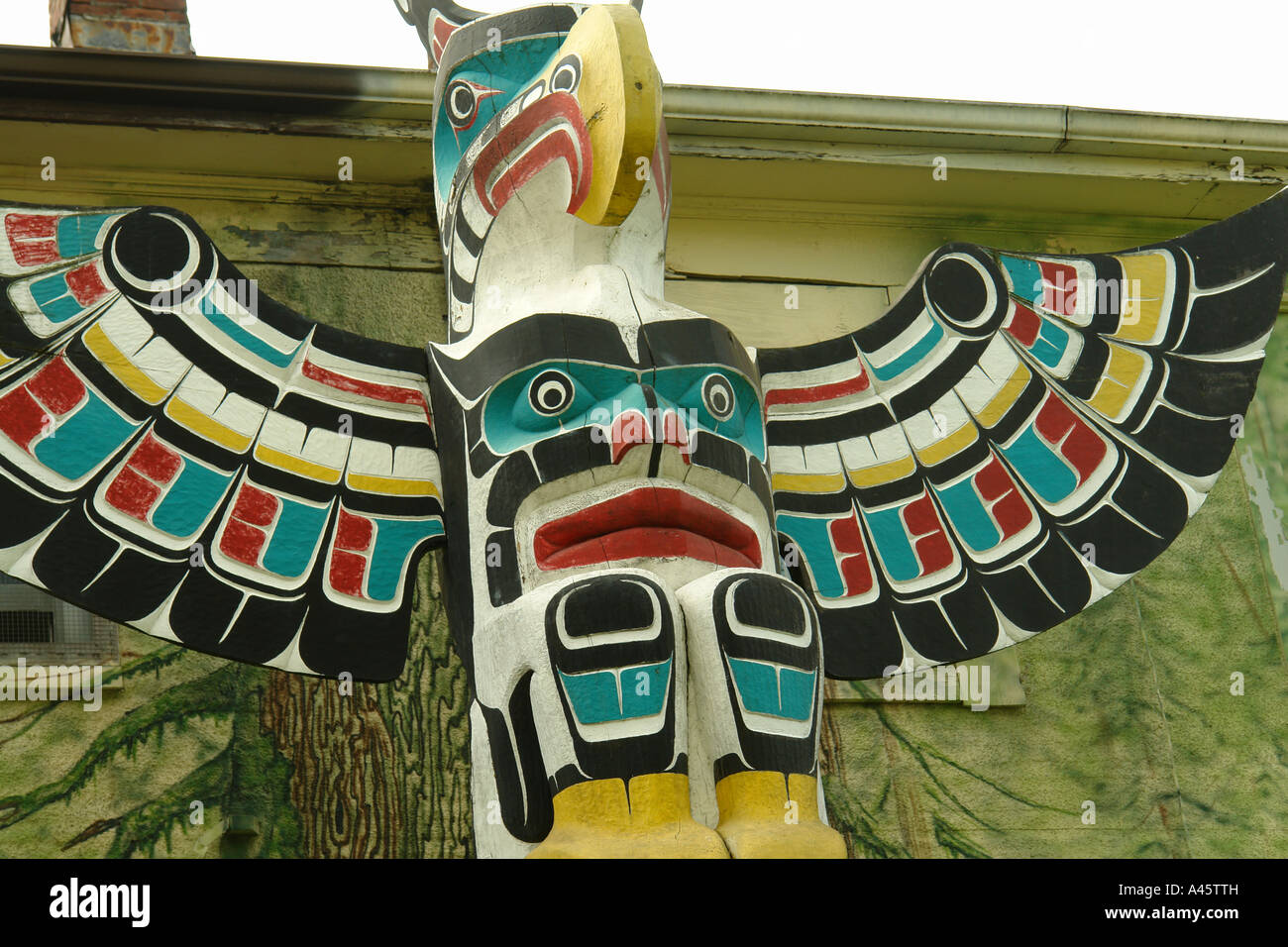AJD55725, Duncan, British Columbia, Canada, Vancouver Island, Totem poles Stock Photo