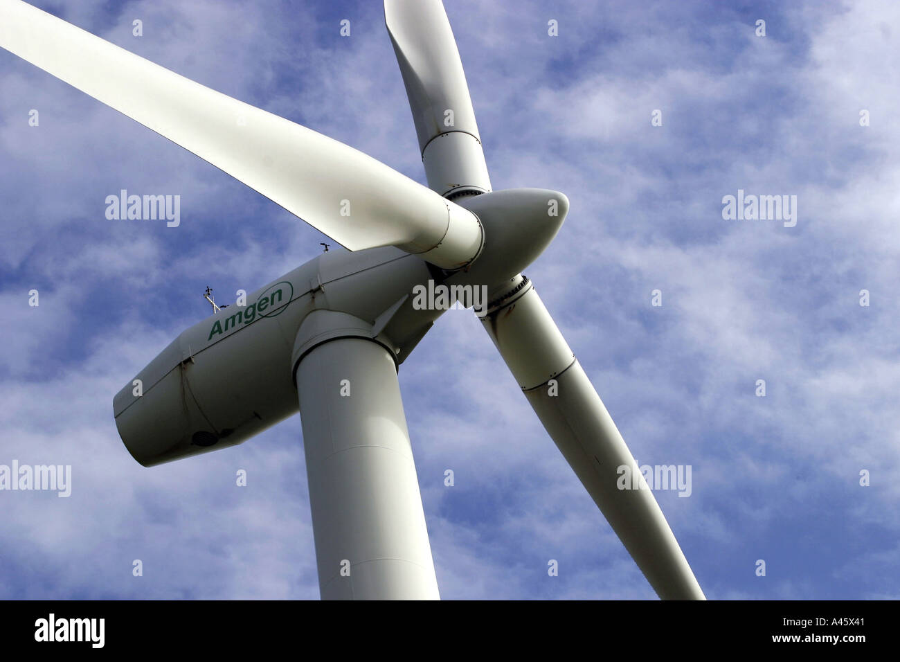 a windmill electricity turbine on the mynydd gorddu wind farm near talybont in west wales Stock Photo