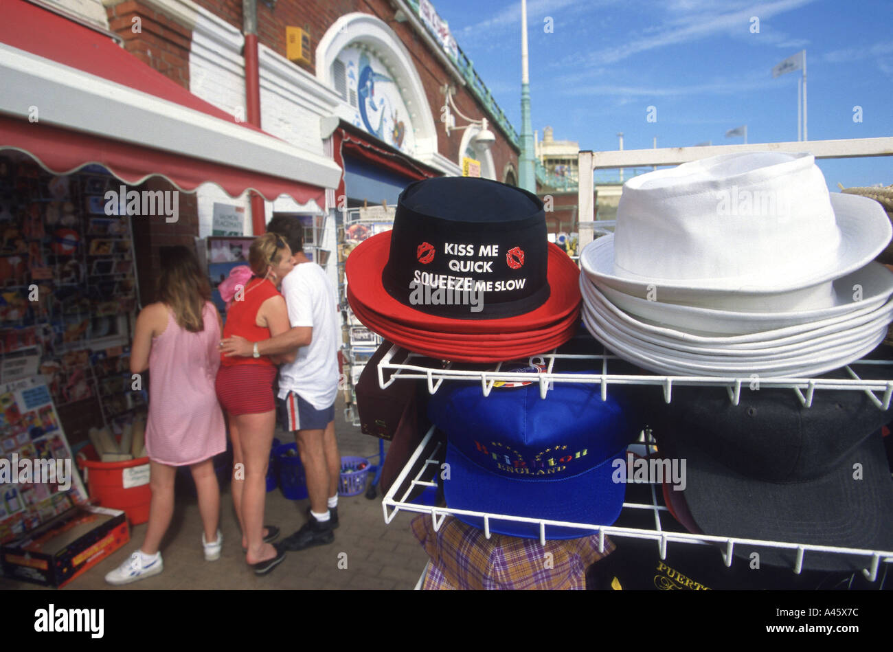 a postcard and souvenir shop along the seafront in brighton on the south coast of england Stock Photo