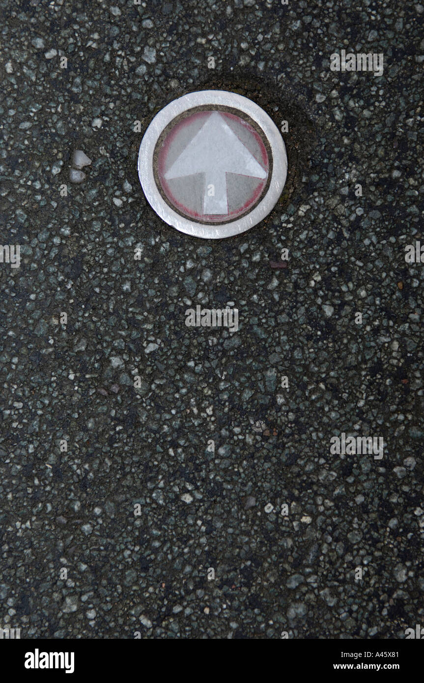 arrow set in road Stock Photo