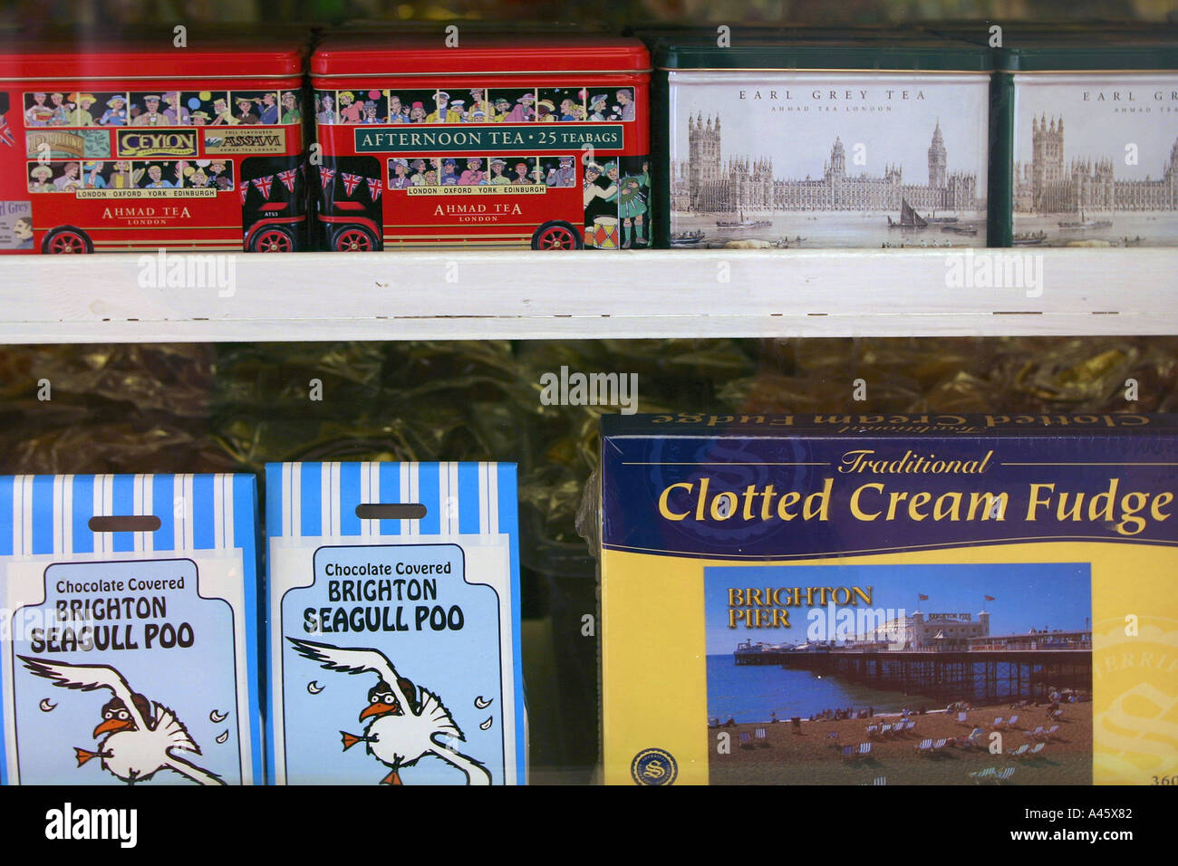 souvenirs and sweets for sale on brighton pier on the south coast of england Stock Photo