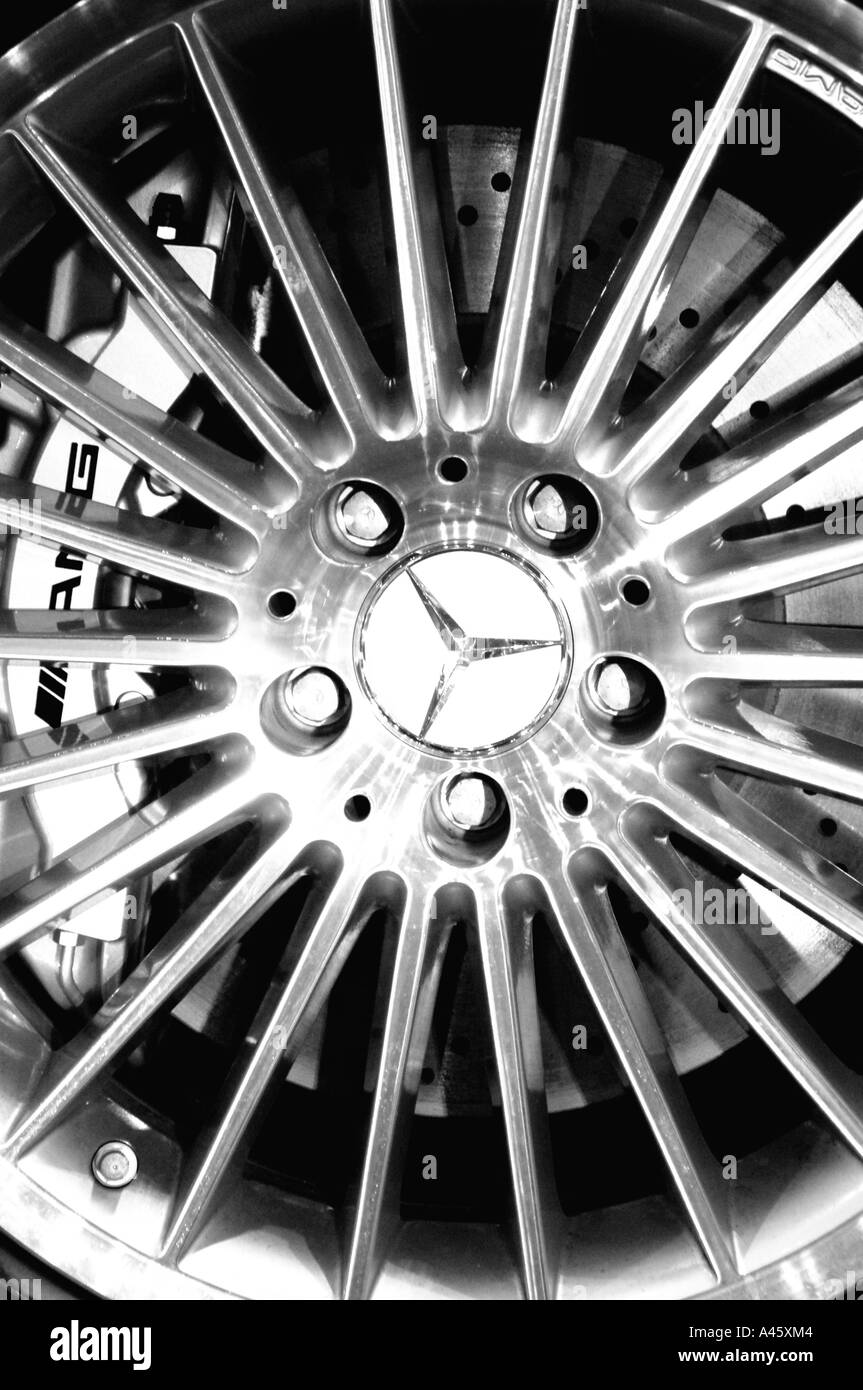 The Wheel of an Mercedes AMG Car Stock Photo