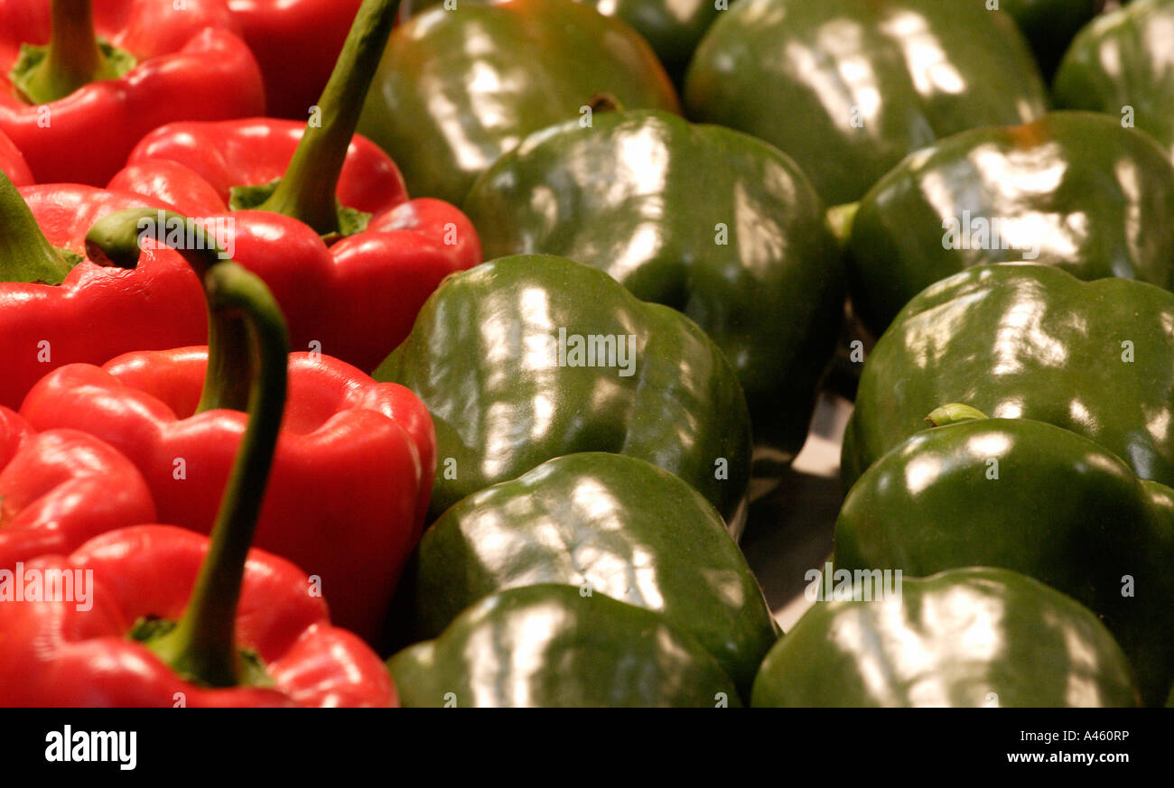 Red and green peppers Stock Photo - Alamy