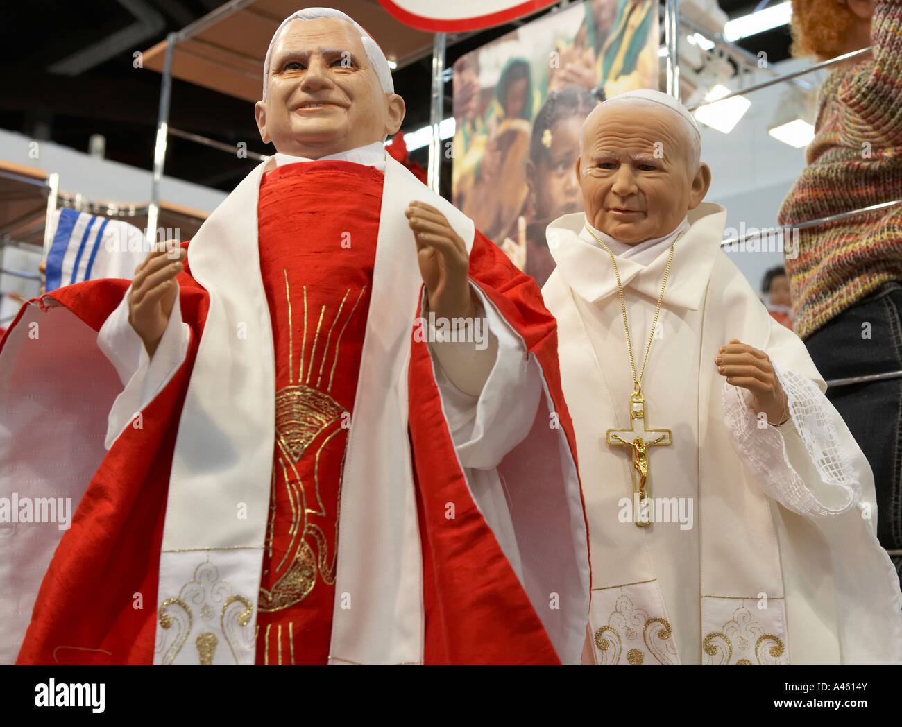 Dolls resembling Pope John Paul II and Pope Benedikt XVI Stock Photo