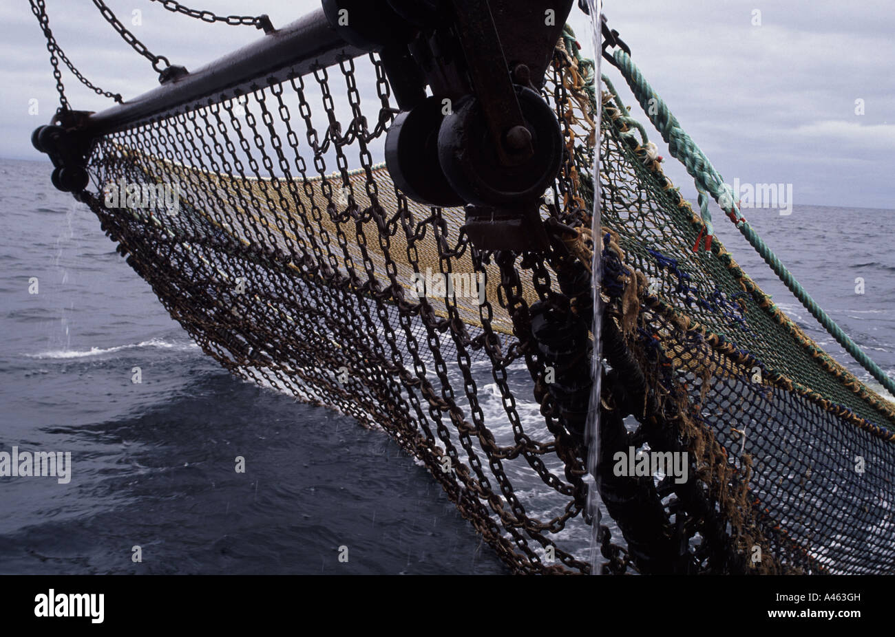 Beam trawl fishing net Stock Photo - Alamy