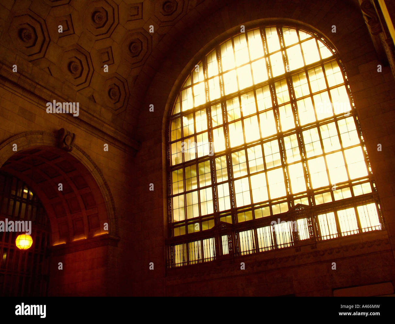 Union Station window, Toronto Canada. Stock Photo
