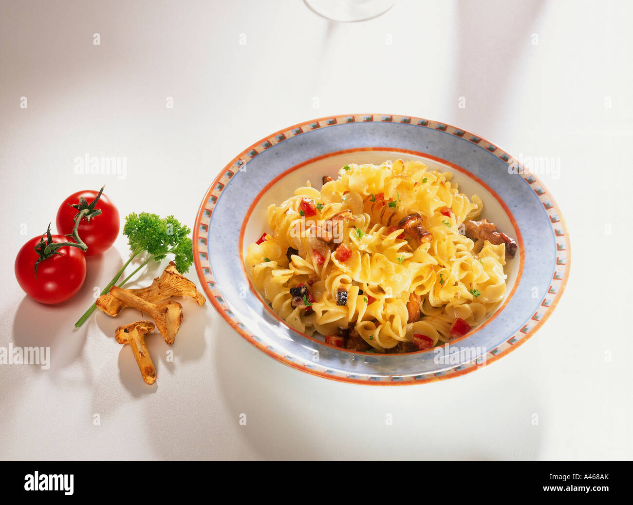 Noodles on a plate Stock Photo